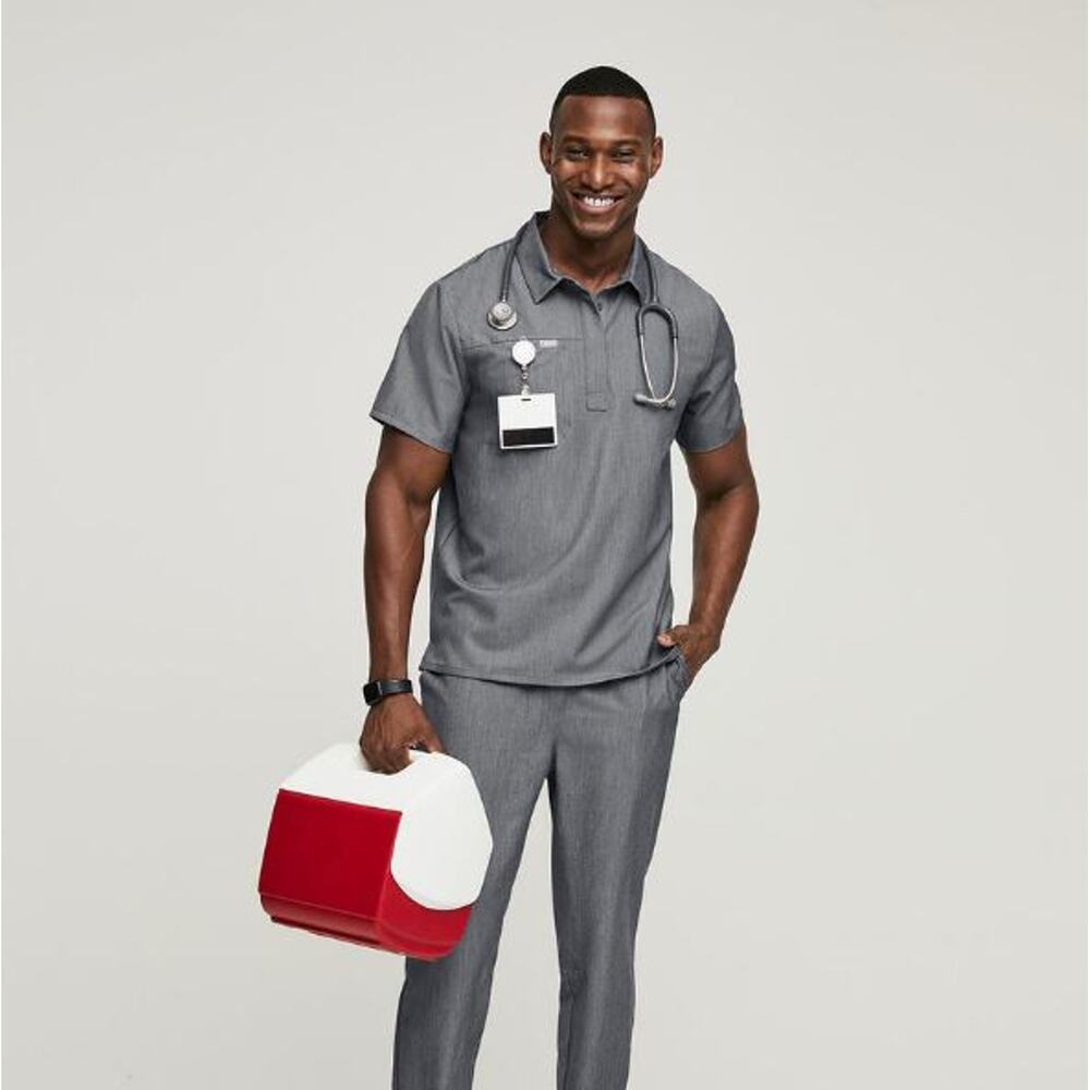 Figs Men's M Medical Scrub‎ Graphite Gray Pisco Pants Drawstring